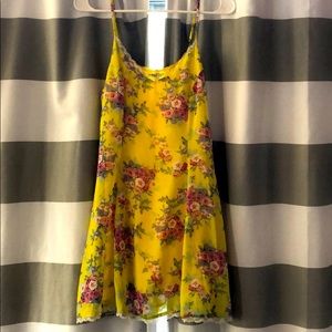 Yellow Floral Mini Dress